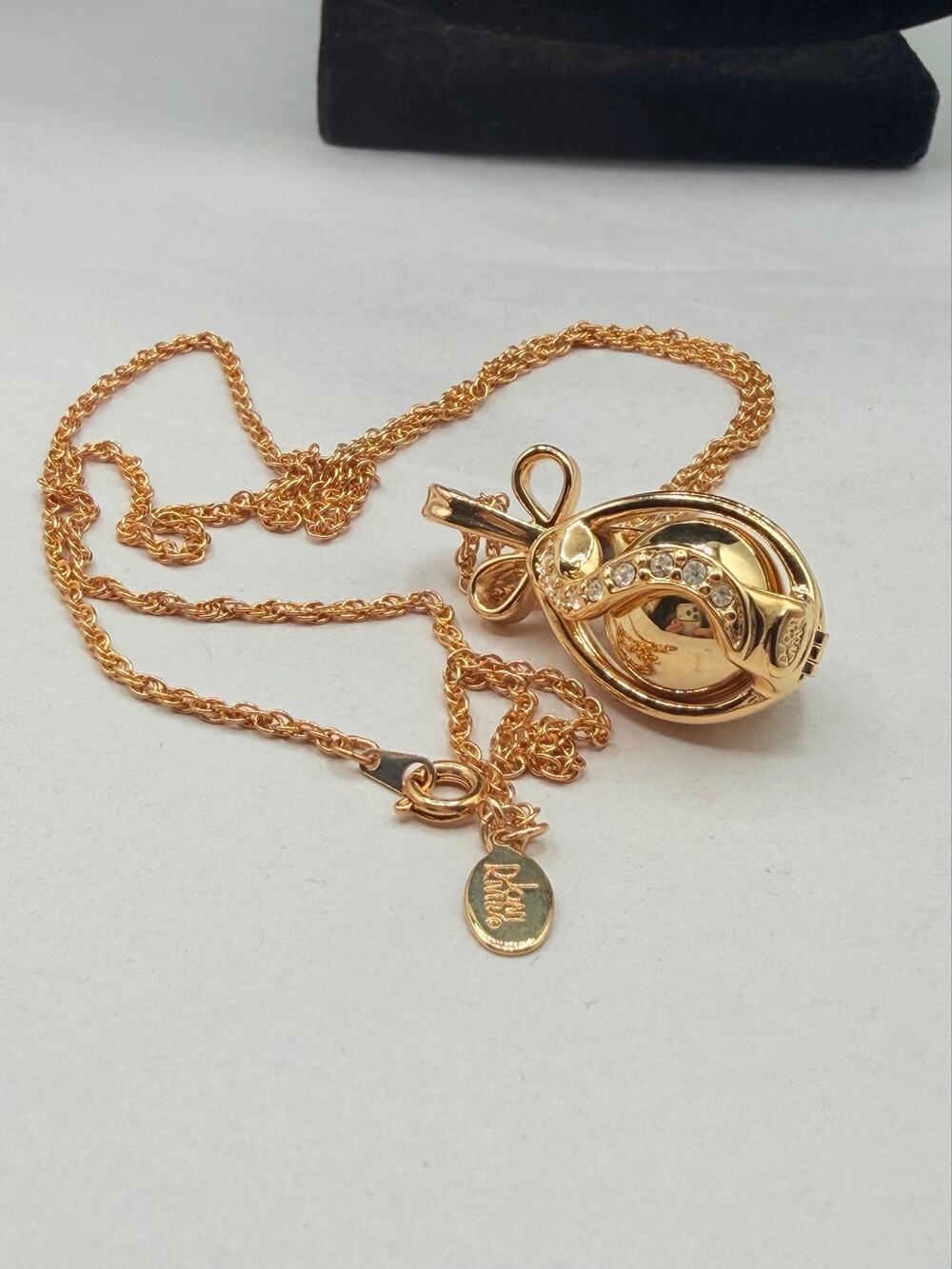Joan Rivers Magnetic Interchangeable Pendant Necklace Gold Tone Crystal